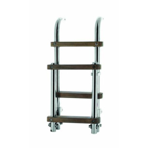 Opvouwbare ladder met teakhouten treden