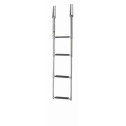 Zwemladder, SS316, 4 trede met synthetiche grips, telescopische spiegel gemonteerd