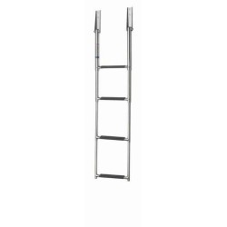 Zwemladder, SS316, 4 trede met synthetiche grips, telescopische spiegel gemonteerd