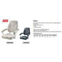 Stoel  Sailor  skai white, alu arm rests