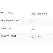 Ruitenwisserarm L=386 - 471mm DIN aansluiting