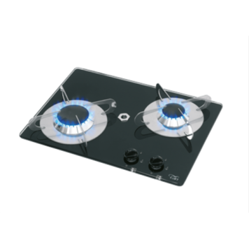 allpa Gaskomfoor met thermische glasplaat 380x280x80mm, branders: 1x klein - 1x medium
