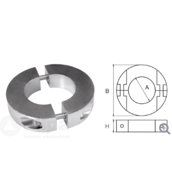 allpa Aluminium Anode voor Ã25mm-as ringvormig-dun